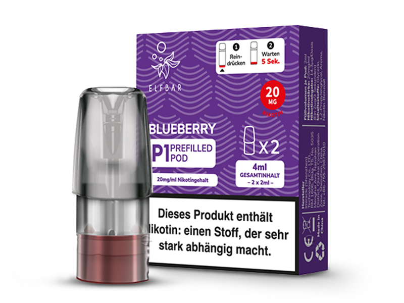 Elfbar Mate500 P1 Pods - Blueberry 20mg/ml Nikotin