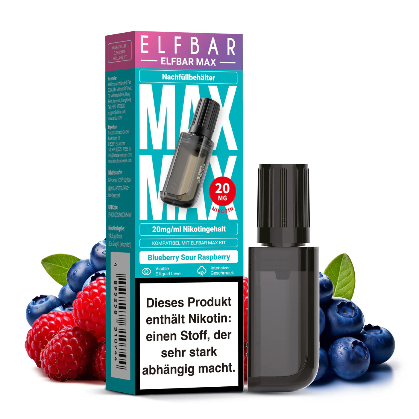 Elfbar MAX Pods Blueberry Sour Raspberry – 20 mg
