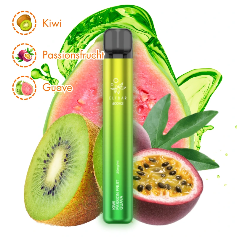 ELF BAR 600 V2 - Kiwi Passionsfrucht Guave - 20mg/ml Nikotin
