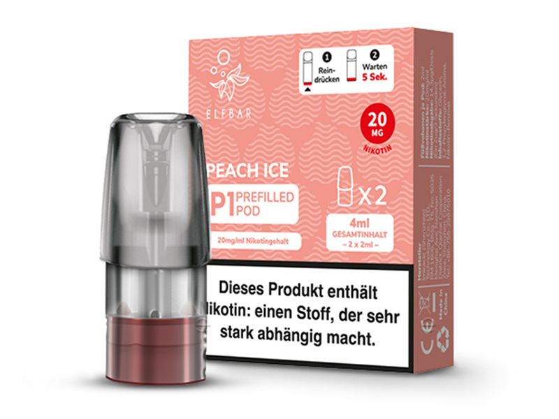 Elfbar Mate500 P1 Pods - Peach Ice 20mg/ml Nikotin