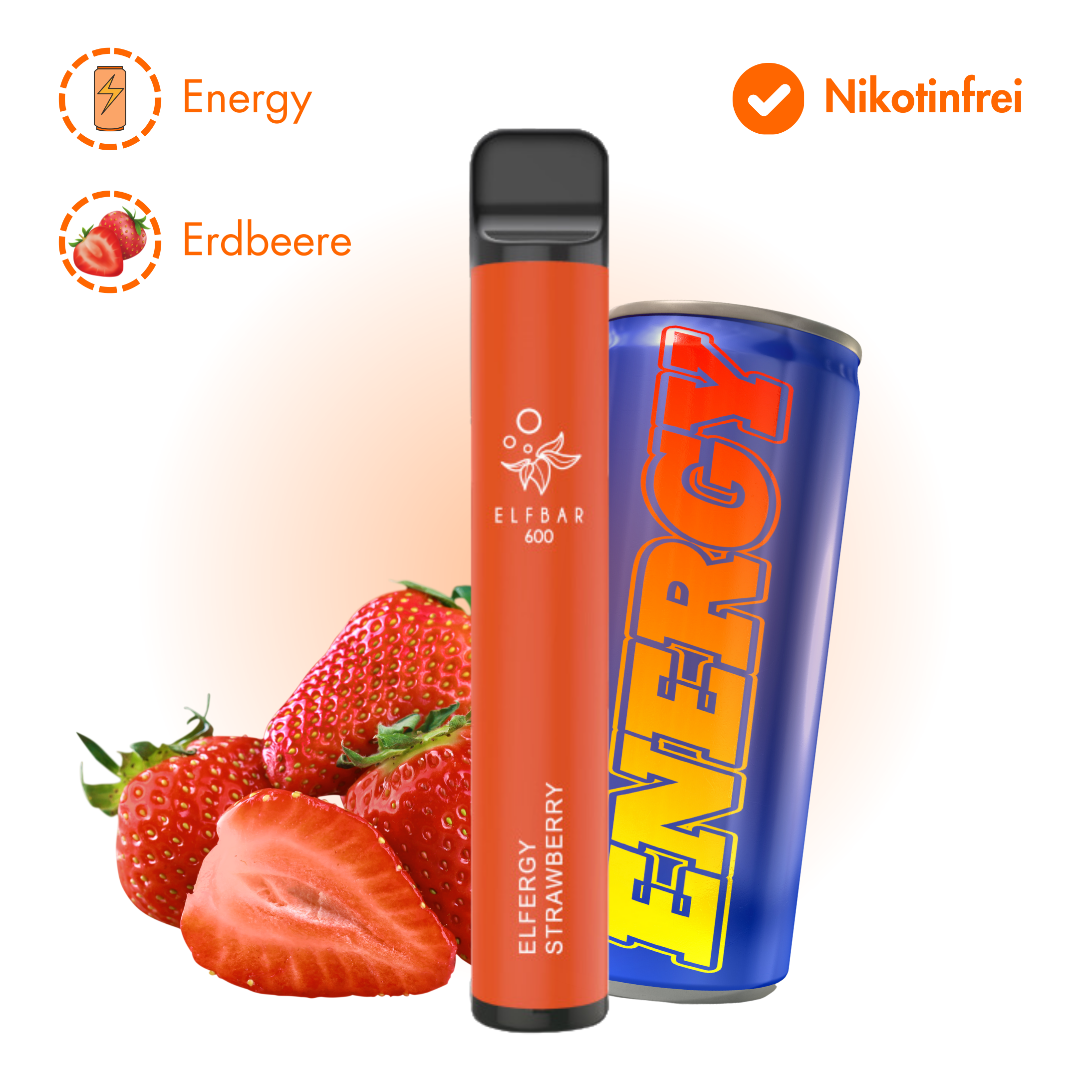 ELF BAR 600 - Elfergy Strawberry - Ohne Nikotin