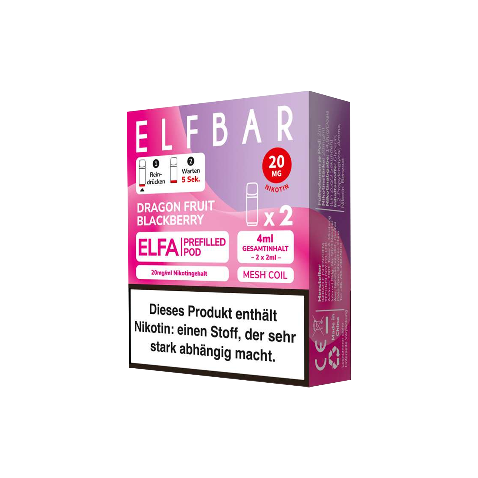 Elfbar ELFA Pods Dragon Fruit Blackberry – 20 mg