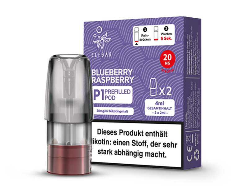 Elfbar Mate500 P1 Pods - Blueberry Raspberry 20mg/ml Nikotin