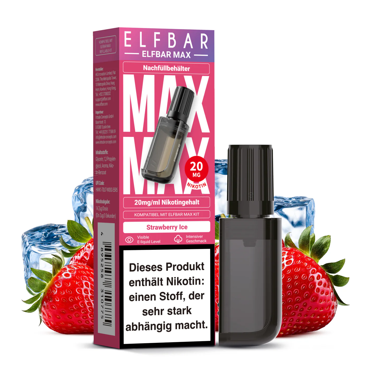 Elfbar MAX Strawberry Ice Pod – 20 mg